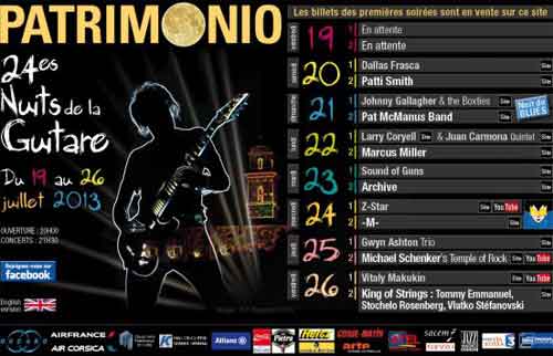 Affiche des nuits du festival de la guitare édition 2013
