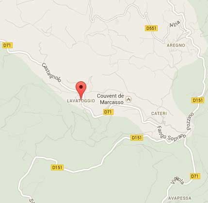 Plan et Carte du village de Lavataggio en Balagne Haute Corse