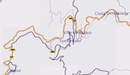 Plan et situation du village sur la carte